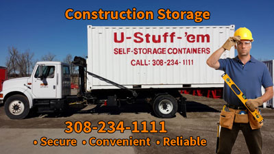 Storage container at a construction site